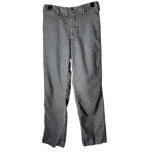 Marni Pants Women 12 Gray Black Check‎ Virgin Wool Straight Leg Trousers Luxury - Picture 1 of 11